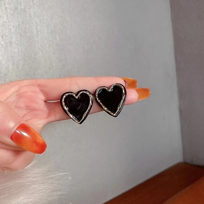 Korejski slatki grafiti Art šarene naušnice u obliku srca za žene Slatke estetske djevojke studentice Elegantan svakodnevni život Ljetni nakit