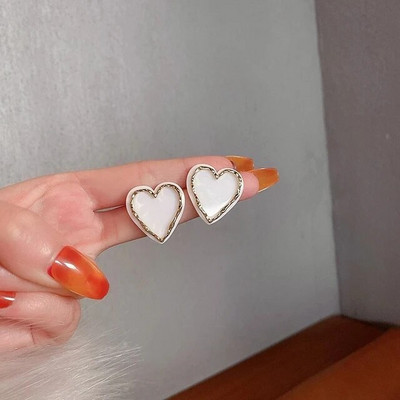 Korejski slatki grafiti Art šarene naušnice u obliku srca za žene Slatke estetske djevojke studentice Elegantan svakodnevni život Ljetni nakit