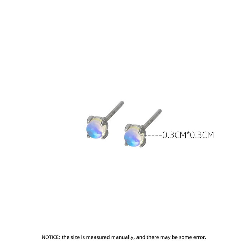 Modne male okrugle naušnice Aurora za žene Jednostavan dizajn Luksuzni mini mjesečev kamen Osobnost Vintage šarm Boho nakit