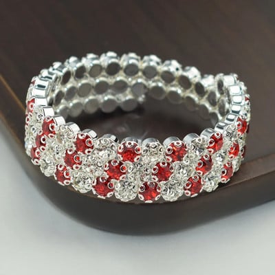 6 Sjajna 3 reda narukvica od plavog kristala Vjenčana zlatna narukvica sa vještačkim kamenom Rastezljiva ženska narukvica Nakit Pulseira Feminina