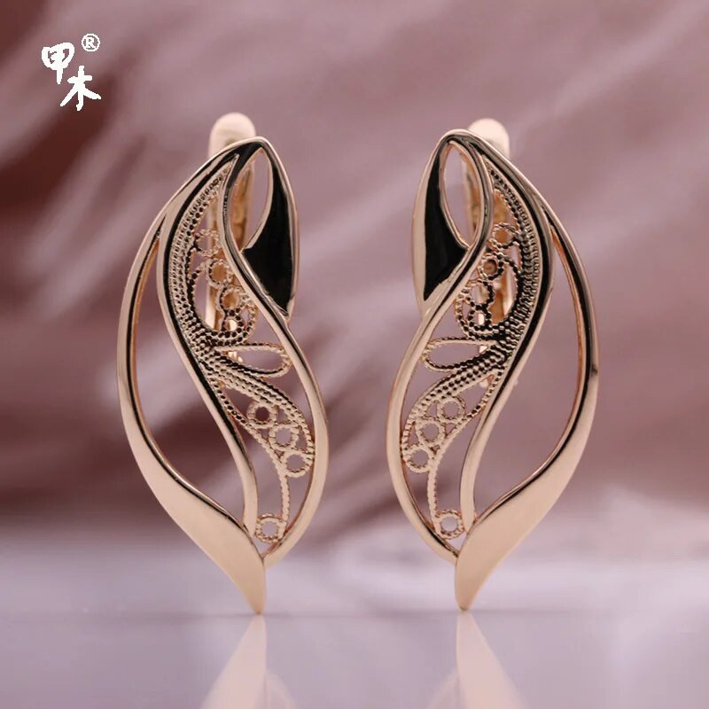 Vintage Geometrijski šuplji lišće Izrezani uzorak Naušnice za žene Vjenčane vjenčane zaručničke naušnice Nakit Pendientes Mujer