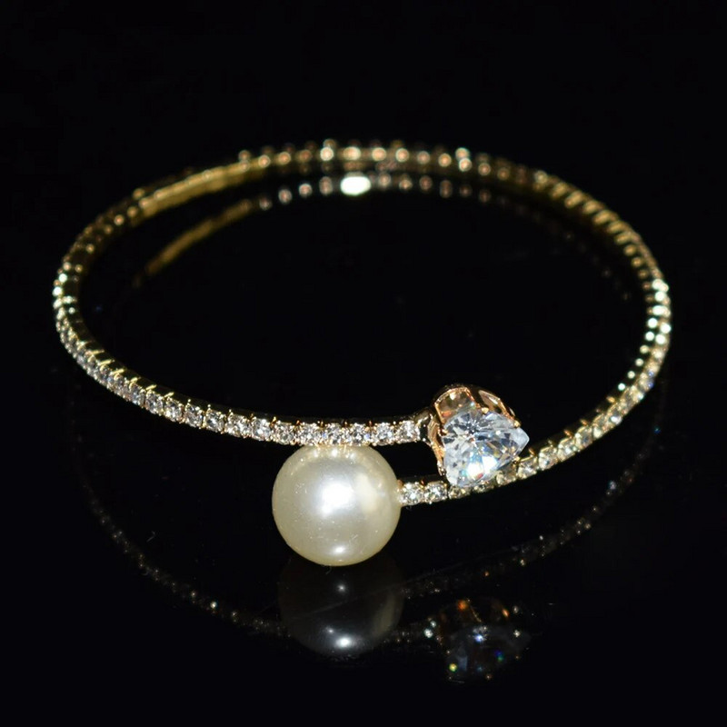 Vjenčane narukvice s manžetama od bisera i cirkona za mlade Vjenčane modne narukvice s manžetama Ženski nakit Dodaci Djevojka