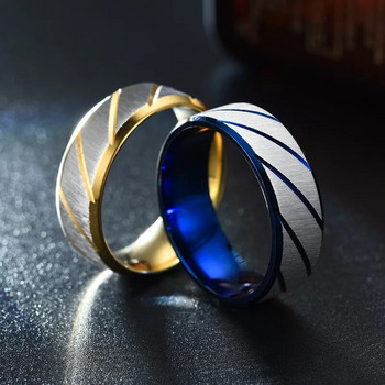 Нов пръстен от кепър от неръждаема стомана Титаниева стоманена вълна Двойка пръстен Верига Прост пръстен за мъже и жени Прост подарък за бижута