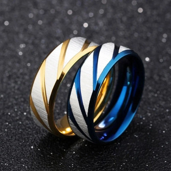 Нов пръстен от кепър от неръждаема стомана Титаниева стоманена вълна Двойка пръстен Верига Прост пръстен за мъже и жени Прост подарък за бижута