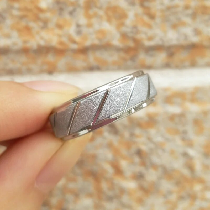 Novi prsten od kepera od nehrđajućeg čelika od titanijskog čelika Valoviti prsten za par Lanac Jednostavan muški i ženski prsten Jednostavan nakit Poklon