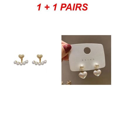 Jauni pērļu auskari Modes sirds formas auskari sievietēm spīdīgi izsmalcināti pērļu auskari ballītes rotaslietas festivāla dāvanas