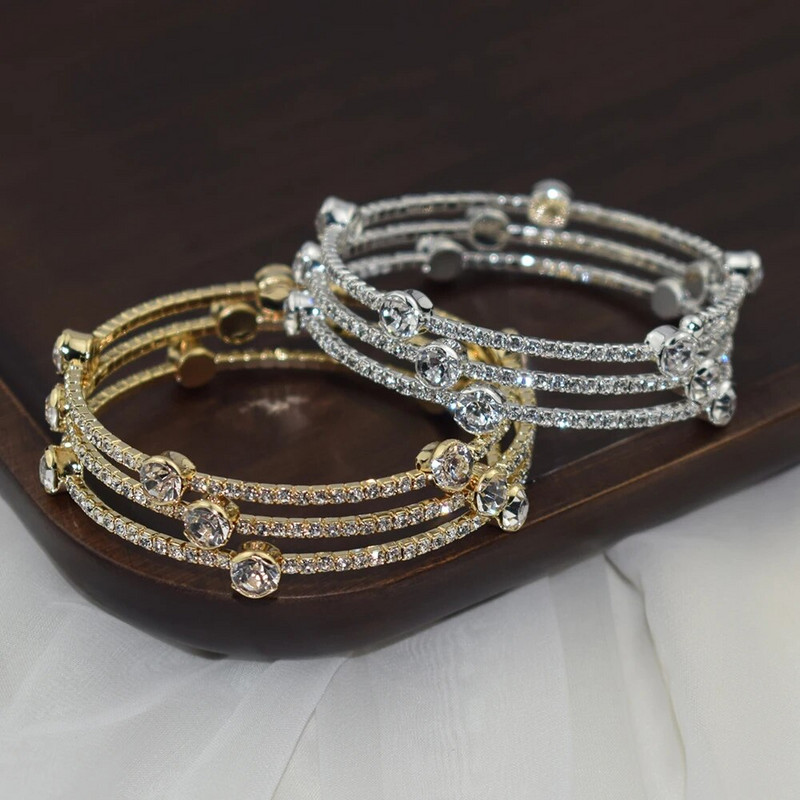 Kvaliteetne mood kristallist naiste avatud käevõruga manseti käevõrud, tüdrukute kividest ehted, pulmatarvikud, parim kingitus