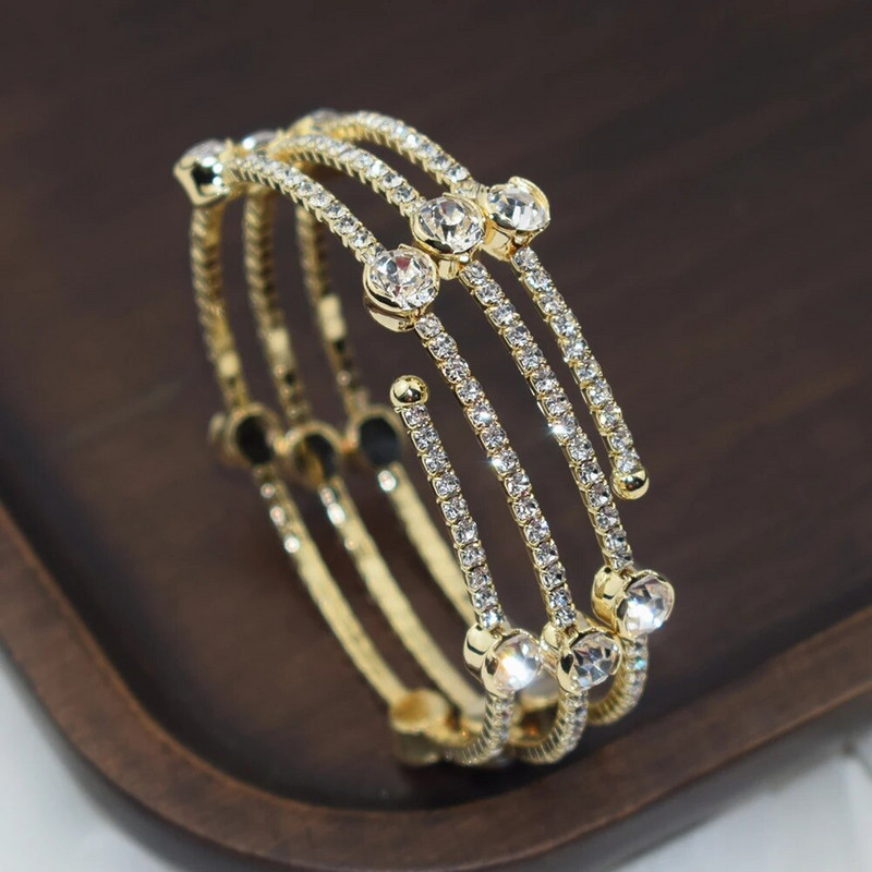 Kvaliteetne mood kristallist naiste avatud käevõruga manseti käevõrud, tüdrukute kividest ehted, pulmatarvikud, parim kingitus