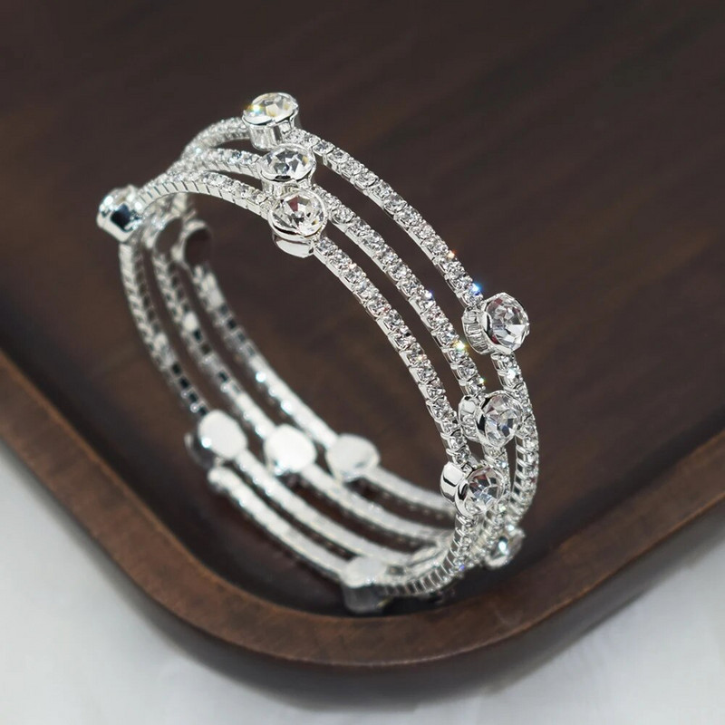 Kvaliteetne mood kristallist naiste avatud käevõruga manseti käevõrud, tüdrukute kividest ehted, pulmatarvikud, parim kingitus