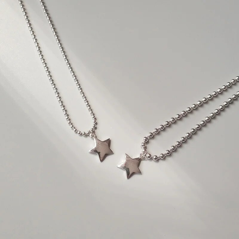 2023. Nova moderna, jednostavna ogrlica s petokrakom zvijezdom Y2k Jednostavan i svestran Ins Bead Lanac Ženski Titan Čelik Zadržavanje Boje