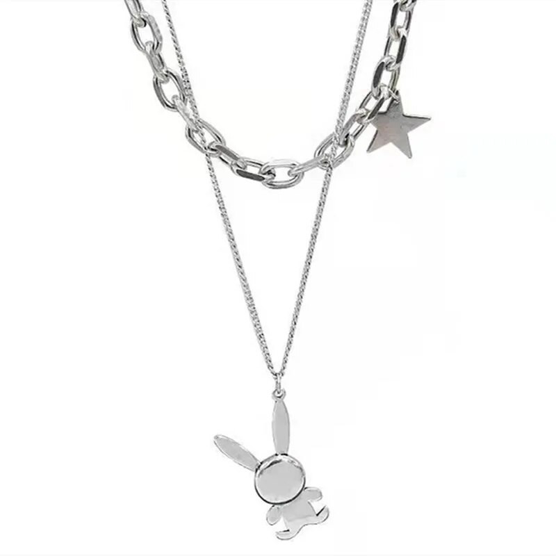 2023. Nova moderna, jednostavna ogrlica s petokrakom zvijezdom Y2k Jednostavan i svestran Ins Bead Lanac Ženski Titan Čelik Zadržavanje Boje