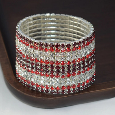 žuto/ljubičasta modna rastezljiva narukvica širine dijamanta elastična kristalna narukvica za žene vjenčanje svadbeni nakit dar djevojci