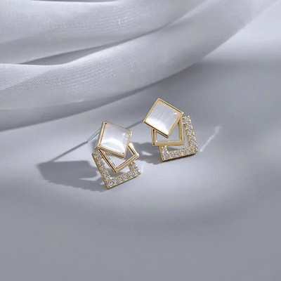 Adolph Trending Blue Gemstone Stud Naušnice za žene Četvrtaste korejske sjajne jeftine slatke naušnice Modni nakit Party 2023 Novi darovi