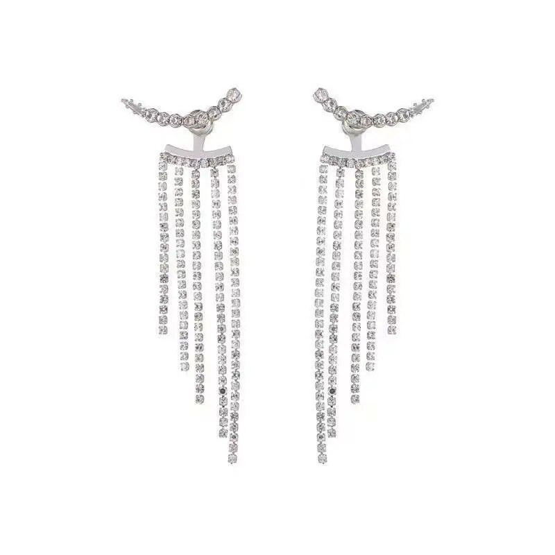 Luksusa mirdzoši garie pušķu nolaižamie auskari sievietēm cirkona auskari Jauni spīdīgi kāzu paziņojuma ballīte Izsmalcinātas rotaslietas dāvanas