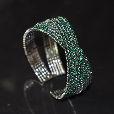 Zlatno srebrne boje vještački kamenčići narukvice za žene Kristalno vjenčanje svadba Križ izrez manžetne narukvice Narukvice Rođendanski darovi dame