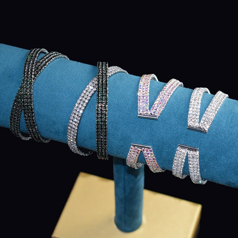 Zlatno srebrne boje vještački kamenčići narukvice za žene Kristalno vjenčanje svadba Križ izrez manžetne narukvice Narukvice Rođendanski darovi dame