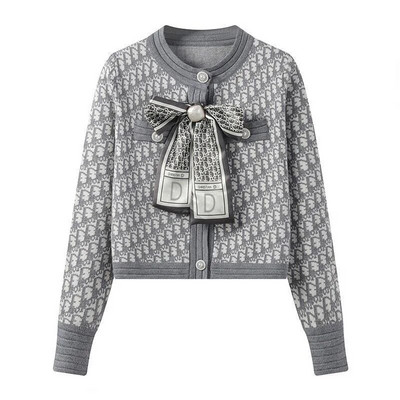 Naiste kampsunid, vööriist pikkade varrukatega avatud eesmine lühike kardigan vabaaja lõdva kaelusega, nööbiga alla kootud kardigan