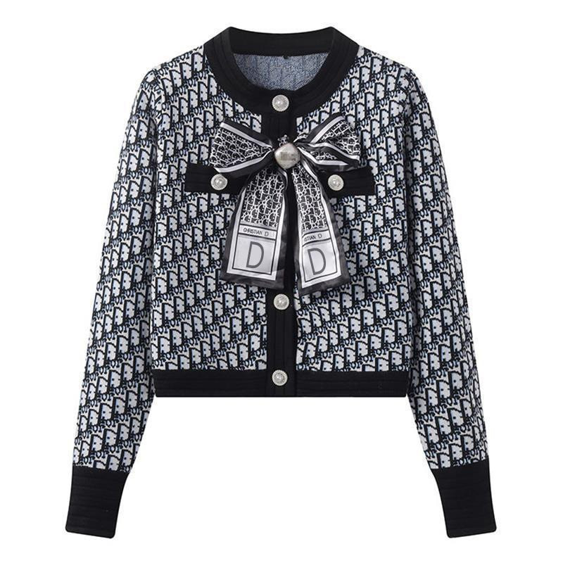 Naiste kampsunid, vööriist pikkade varrukatega avatud eesmine lühike kardigan vabaaja lõdva kaelusega, nööbiga alla kootud kardigan