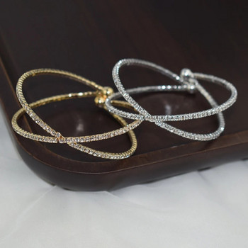 Елегантни модни сватбени бижута Charm Bangles Cross отваряща се гривна Дамски геометрични кръгли кристални гривни и гривни подаръци