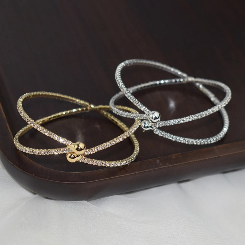 Elegantsed moe-pulmaehted Käevõrud Risti avanev käevõru Naiste geomeetrilised ümmargused kristallist käevõrud ja käevõrud kingitused