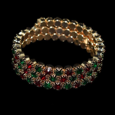 8 Luksuzna sjajna kristalna narukvica 3 reda dijamantna narukvica s okruglim krakom na otvaranje Ženska zlatna i srebrna narukvica Poklon za vjenčanje