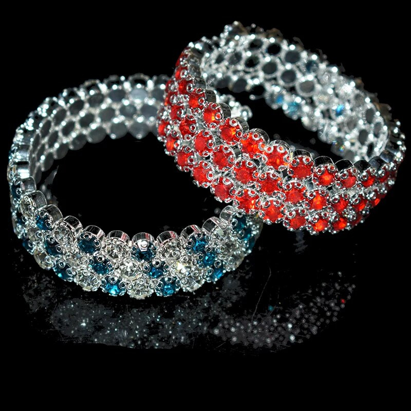 8 Luksuzna sjajna kristalna narukvica 3 reda dijamantna narukvica s okruglim krakom na otvaranje Ženska zlatna i srebrna narukvica Poklon za vjenčanje