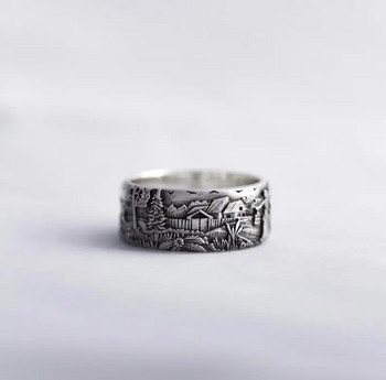 Μόδα άγρια ανδρικά και γυναικεία δαχτυλίδι Ταϊλάνδη Ασημένιο δαχτυλίδι ελαφιού δάσος 925 ασημένιο δαχτυλίδι χιπ χοπ στυλ Δαχτυλίδι Ανδρικά και γυναικεία κοσμήματα