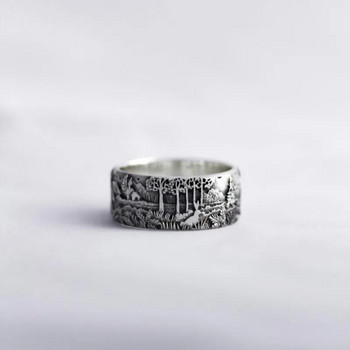 Моден див пръстен за мъже и жени Тайланд Сребърен елен Горски пръстен 925 Сребърен пръстен Хип-хоп стил Пръстен Мъжки и дамски бижута