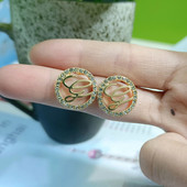 Jednostavne okrugle CZ cirkonske nitne naušnice u boji zlata i srebra sa slovom G Modni nakit Korejske naušnice za djevojke