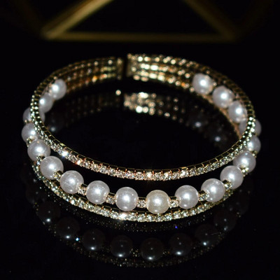 Novi modni kristalni biser Ženske otvorene narukvice s manžetama Nakit za djevojke Vjenčani dodaci Najbolji dar