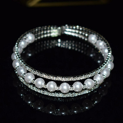 Novi modni kristalni biser Ženske otvorene narukvice s manžetama Nakit za djevojke Vjenčani dodaci Najbolji dar