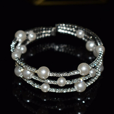 Novi modni kristalni biser Ženske otvorene narukvice s manžetama Nakit za djevojke Vjenčani dodaci Najbolji dar