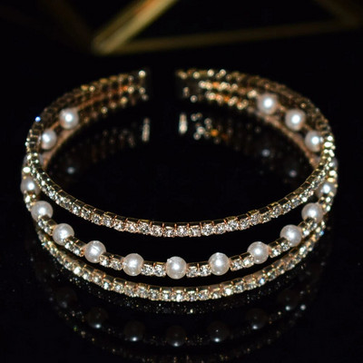 Novi modni kristalni biser Ženske otvorene narukvice s manžetama Nakit za djevojke Vjenčani dodaci Najbolji dar