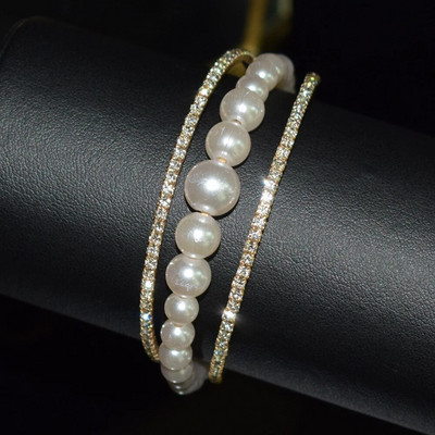 Novi modni kristalni biser Ženske otvorene narukvice s manžetama Nakit za djevojke Vjenčani dodaci Najbolji dar