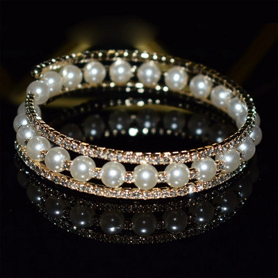 Novi modni kristalni biser Ženske otvorene narukvice s manžetama Nakit za djevojke Vjenčani dodaci Najbolji dar