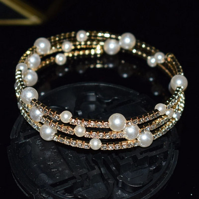 Novi modni kristalni biser Ženske otvorene narukvice s manžetama Nakit za djevojke Vjenčani dodaci Najbolji dar