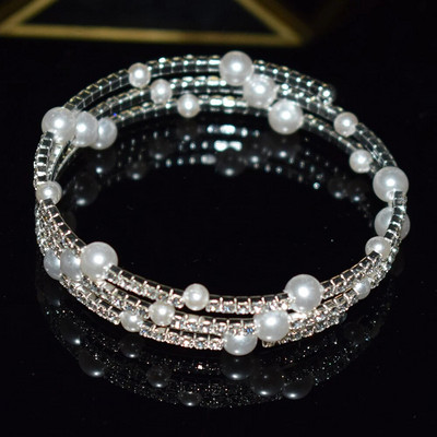 Novi modni kristalni biser Ženske otvorene narukvice s manžetama Nakit za djevojke Vjenčani dodaci Najbolji dar