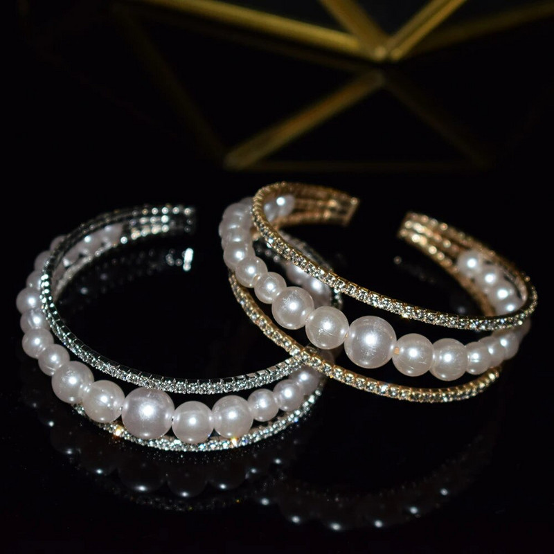 Novi modni kristalni biser Ženske otvorene narukvice s manžetama Nakit za djevojke Vjenčani dodaci Najbolji dar