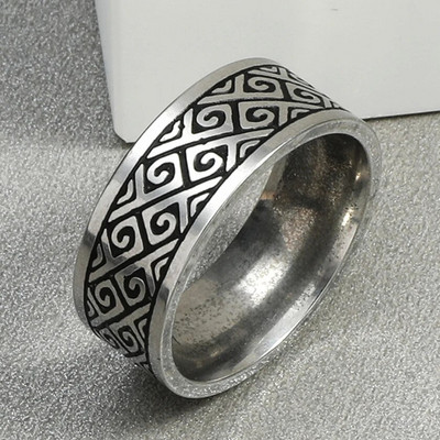 MANGOSKY Vintage 316L nerūsējošā tērauda gredzens vīriešiem un sievietēm nekad neizbalē Power Lucky mantras gredzens