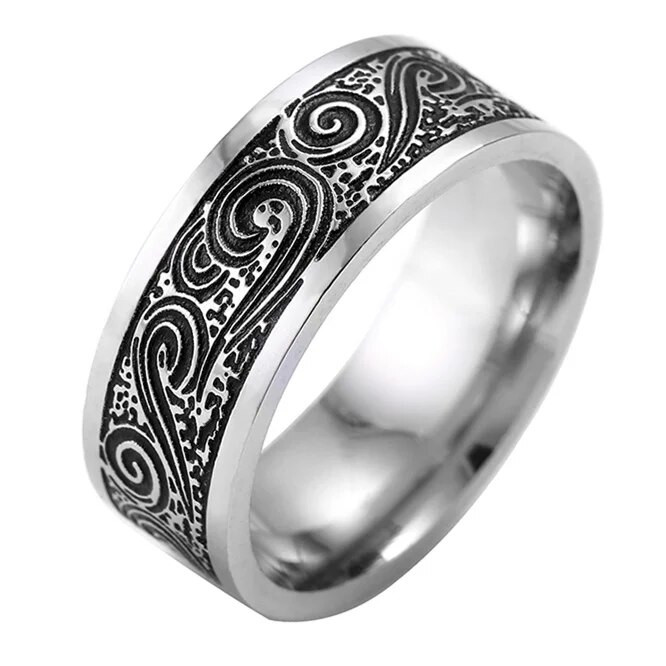 MANGOSKY Vintage 316L nerūsējošā tērauda gredzens vīriešiem un sievietēm nekad neizbalē Power Lucky mantras gredzens