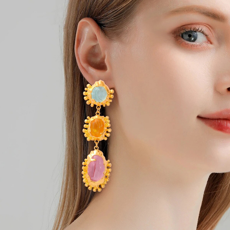 2023 ZAA naušnice Vintage nepravilne metalne petlje naušnice za žene Party Blagdanski nakit Dodaci