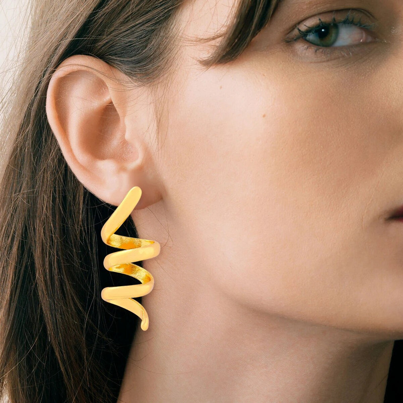 2023 ZAA naušnice Vintage nepravilne metalne petlje naušnice za žene Party Blagdanski nakit Dodaci