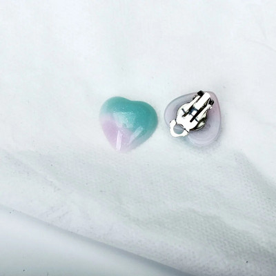 Necaurdurtas sieviešu rotaslietas ar sveķiem Liels sirds klips uz auskariem bez pīrsinga Sieviešu auss aproces auskars klipsy na uszy