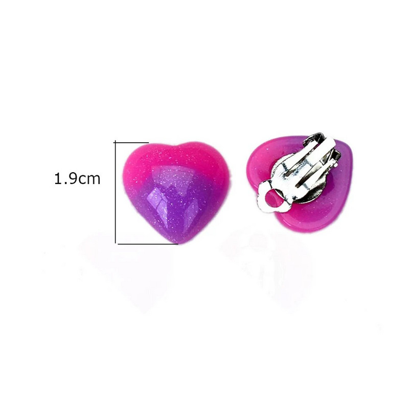 Necaurdurtas sieviešu rotaslietas ar sveķiem Liels sirds klips uz auskariem bez pīrsinga Sieviešu auss aproces auskars klipsy na uszy