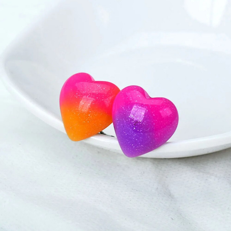 Necaurdurtas sieviešu rotaslietas ar sveķiem Liels sirds klips uz auskariem bez pīrsinga Sieviešu auss aproces auskars klipsy na uszy