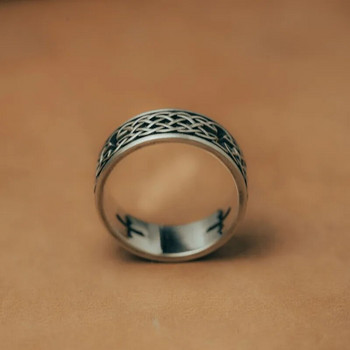 Ретро кух кръст Викинг келтски възел Отворен пръстен Lucky Knot Регулируем пръстен Мъжки и дамски модерни амулети бижута