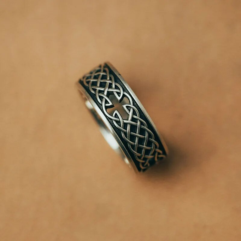 Retro dobu krustu vikingu ķeltu mezgls atvērts gredzens Lucky Knot regulējams gredzens vīriešu un sieviešu moderns amulets rotaslietas