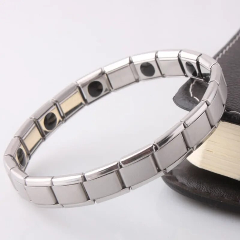 Nerūsējošā tērauda Health Energy Germānija rokassprādze Ķēde Plaukstas locītavas ķēde Veselība Pretnoguruma rokassprādze vīriešiem Sievietēm Rotaslietas Dāvana