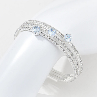 Modni nakit Višeslojna narukvica Vjenčane mladenke Elegentna narukvica Višebojna narukvica s manžetom od kristala i dijamanta Poklon za ženske zabave