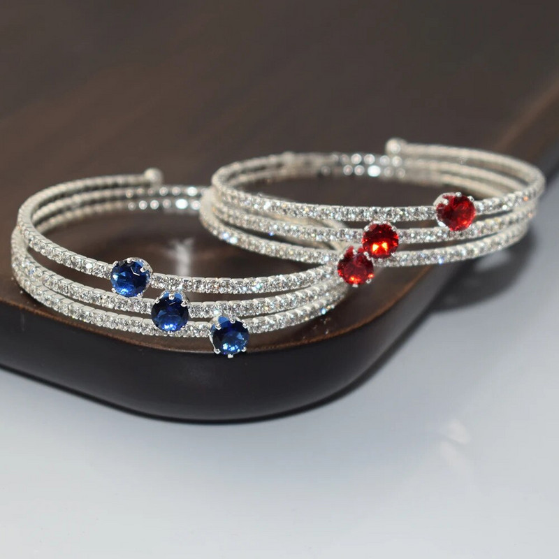 Modni nakit Višeslojna narukvica Vjenčane mladenke Elegentna narukvica Višebojna narukvica s manžetom od kristala i dijamanta Poklon za ženske zabave